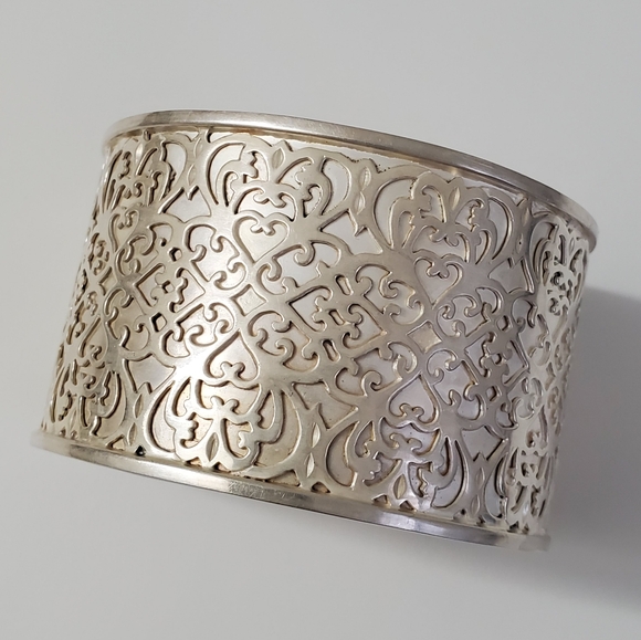 Silpada Sterling Silver 925 Wide Intricately Carved Cuff Bracelet - Picture 2 of 9